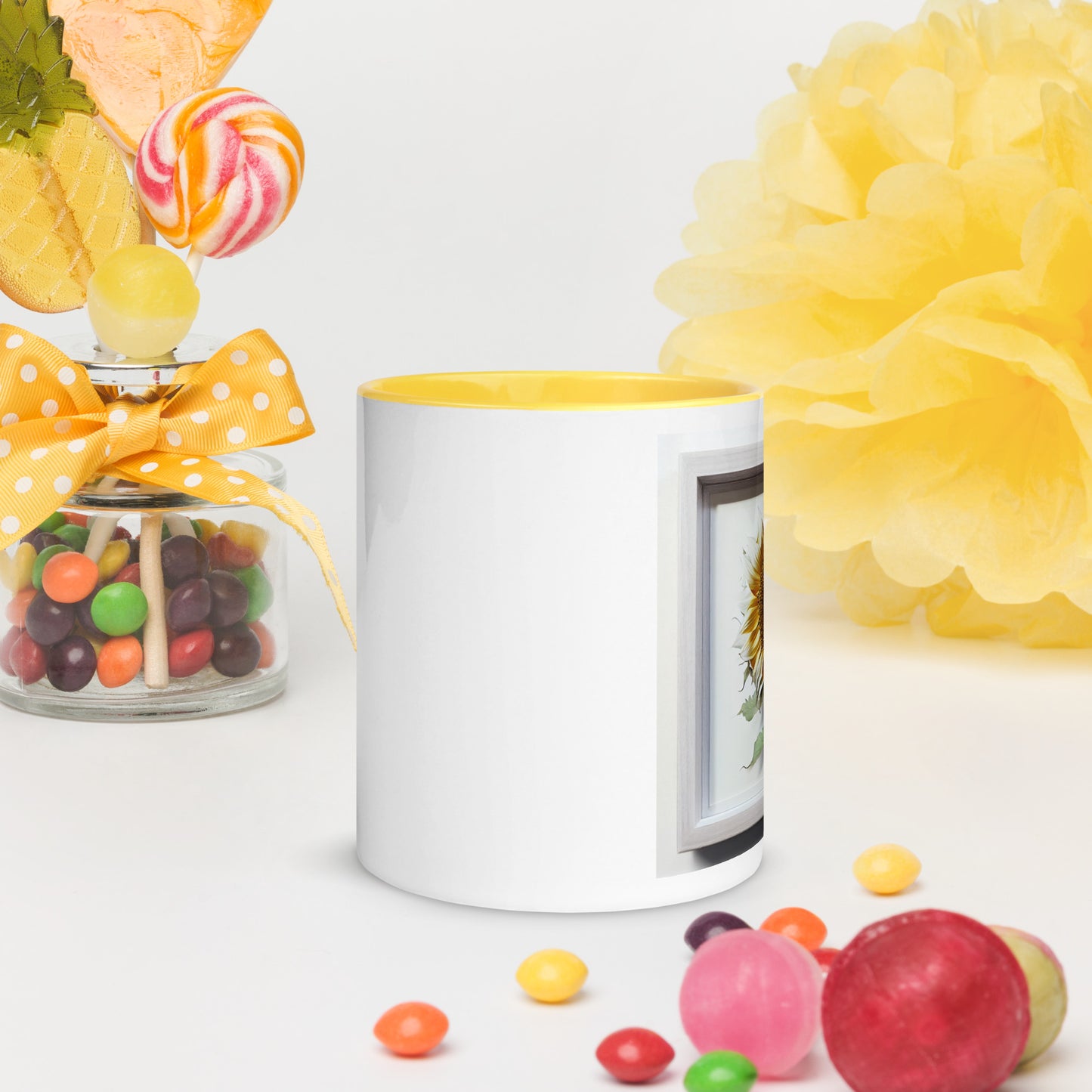 Hybrid Sunflower Frame Mug with Color Inside