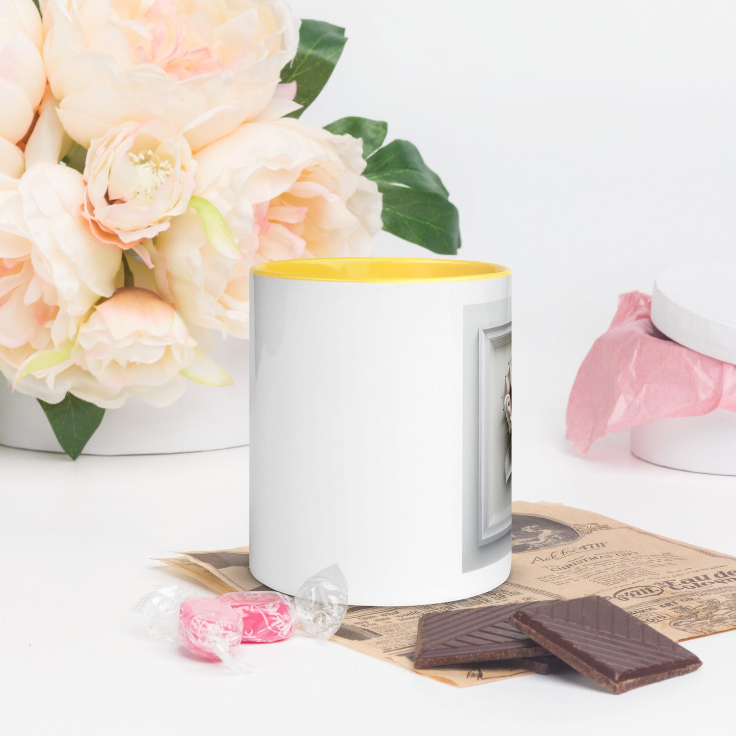 Unique Rose Mug with Color Inside