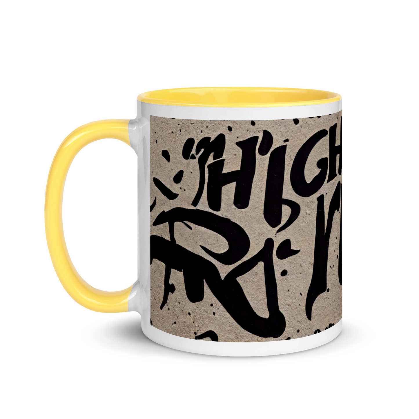 "High Risk" Graffiti Style Mug with Color Inside