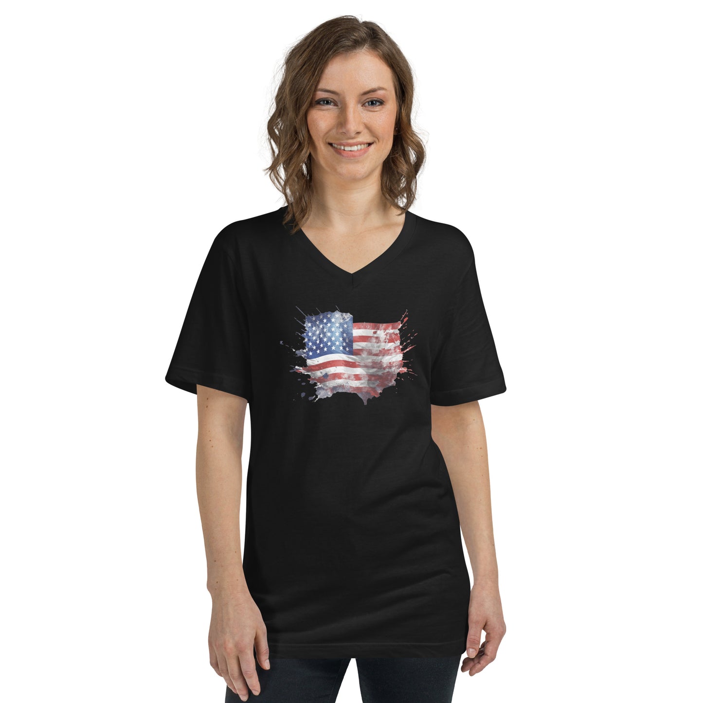 USA! Unisex Short Sleeve V-Neck T-Shirt