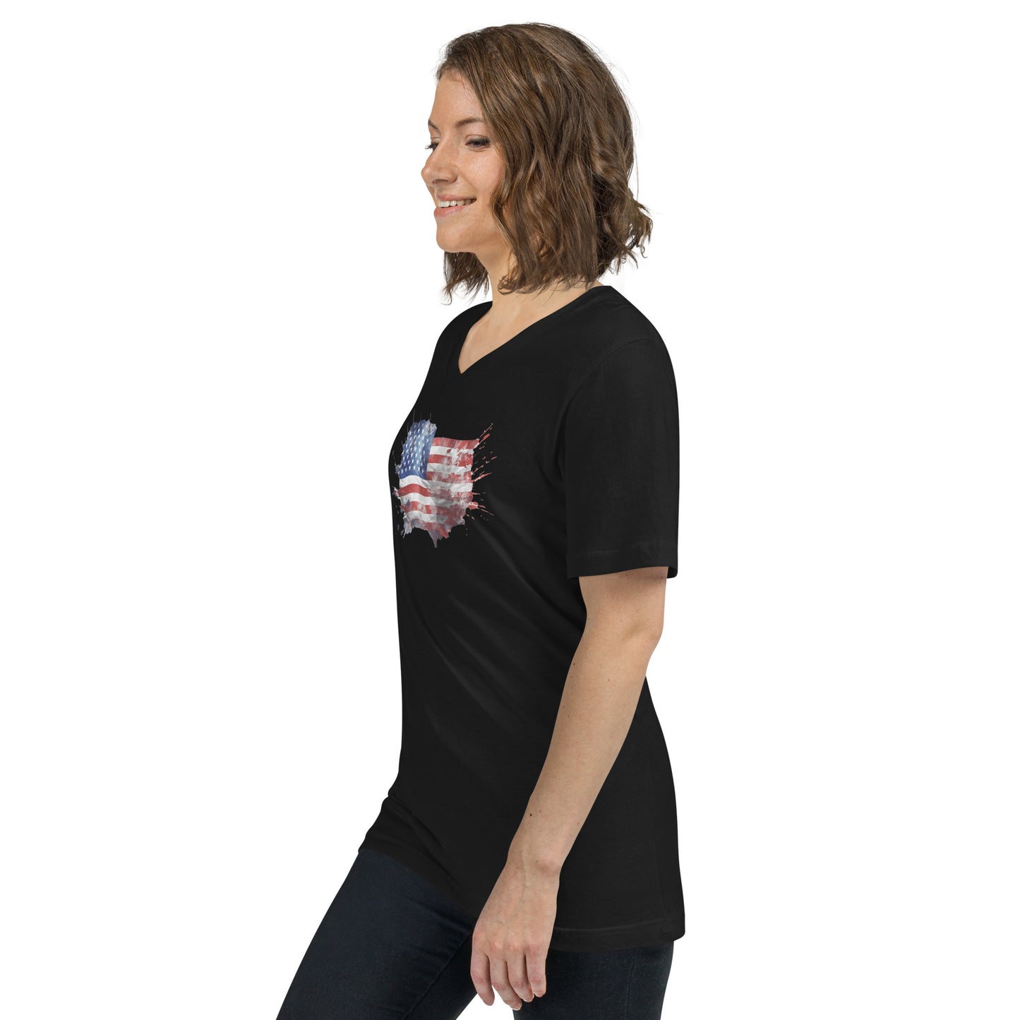 USA! Unisex Short Sleeve V-Neck T-Shirt