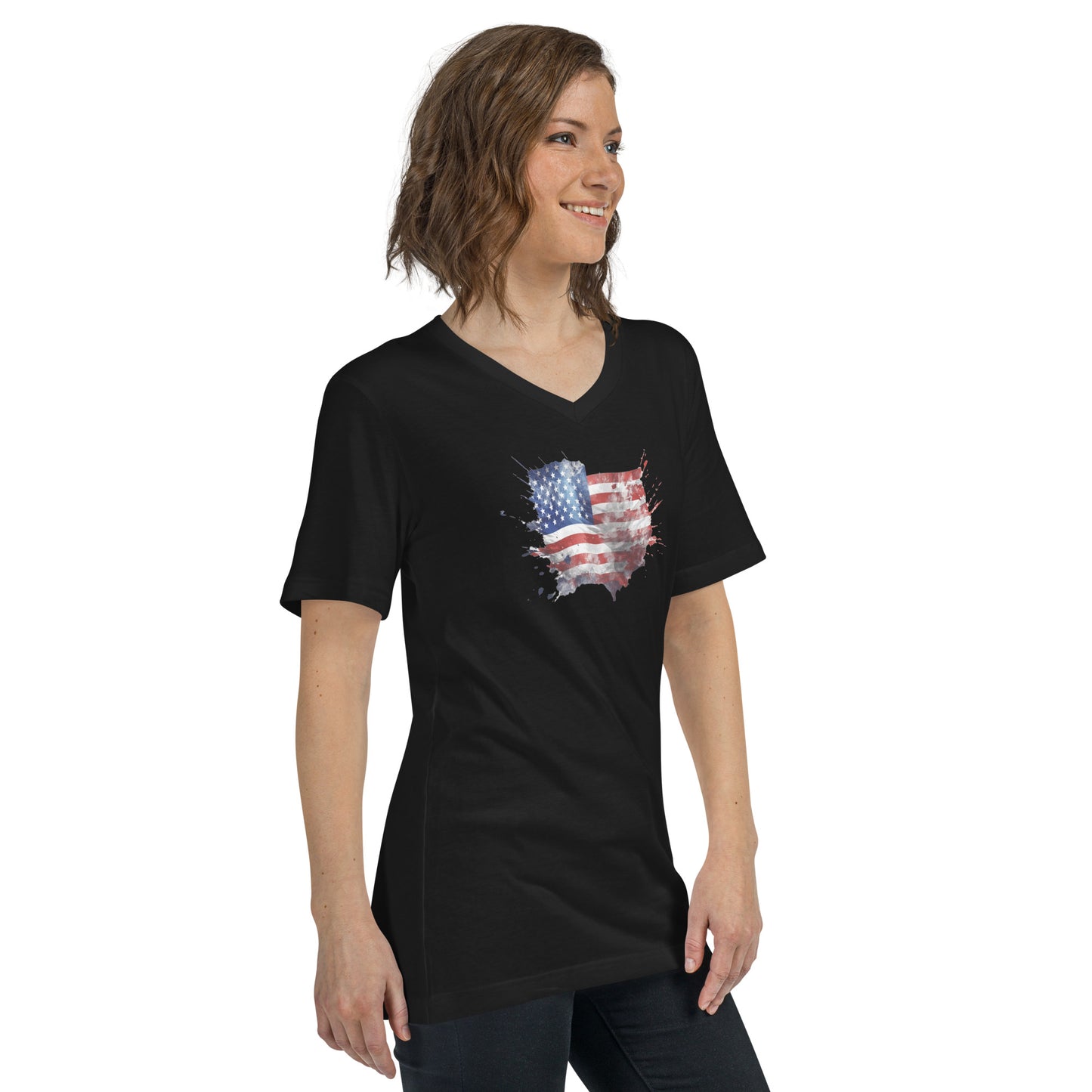 USA! Unisex Short Sleeve V-Neck T-Shirt