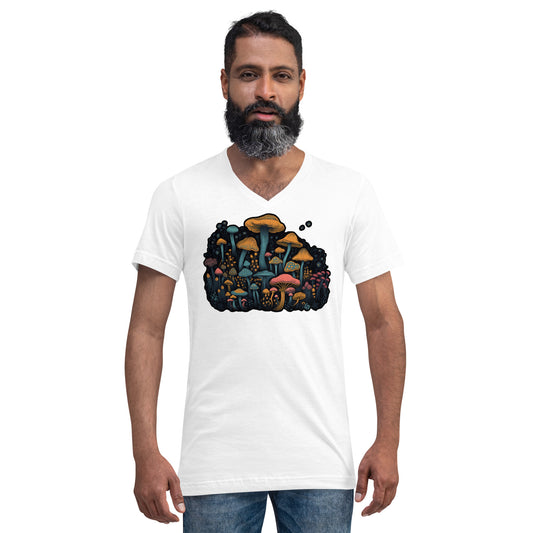 Shrooms Unisex Short Sleeve V-Neck T-Shirt