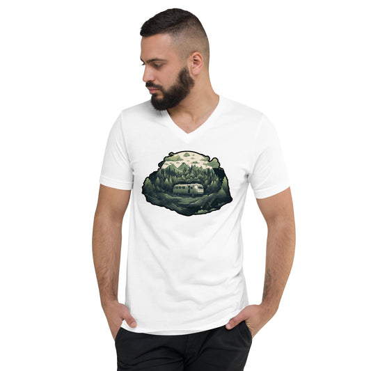 In the woods Unisex Short Sleeve V-Neck T-Shirt