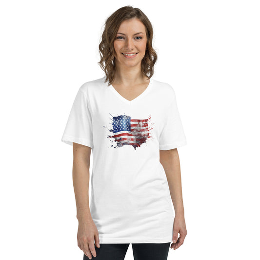 USA! Unisex Short Sleeve V-Neck T-Shirt