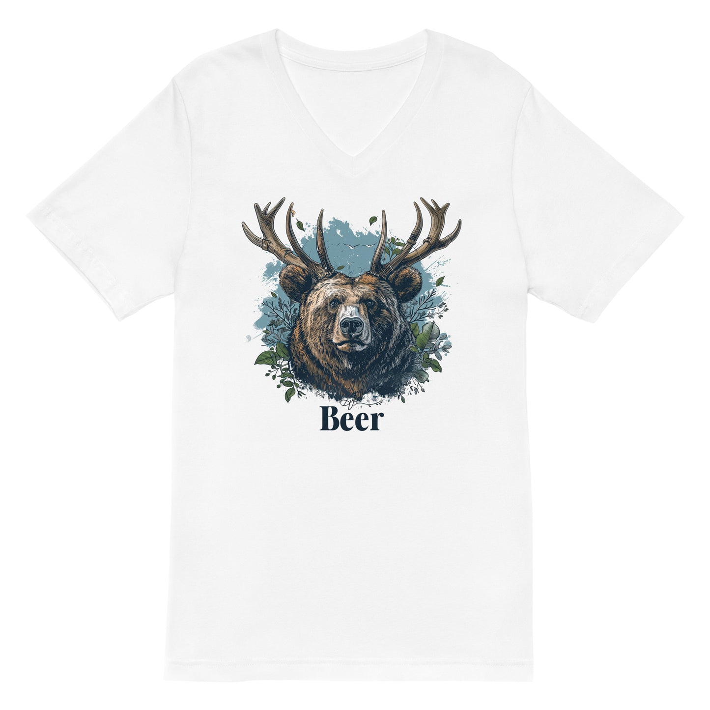 Unisex Beer Short Sleeve V-Neck T-Shirt