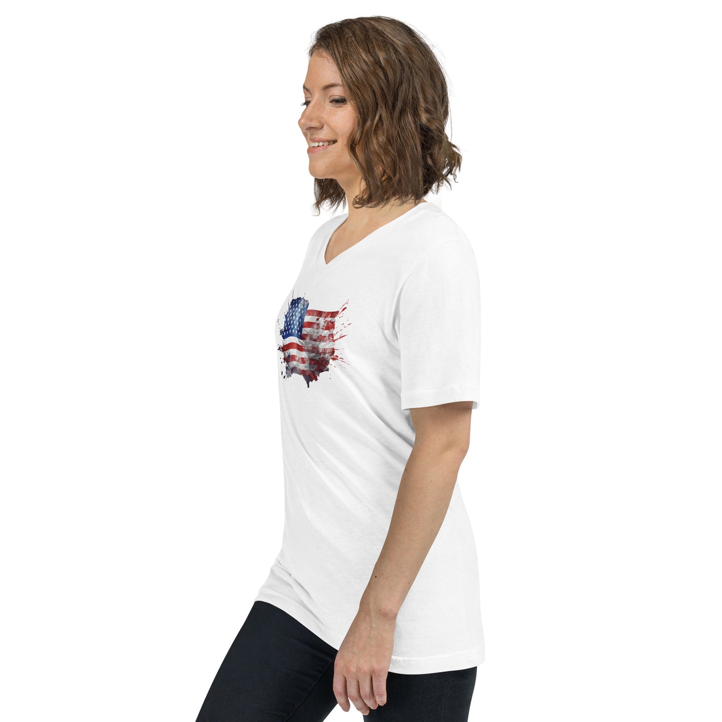 USA! Unisex Short Sleeve V-Neck T-Shirt