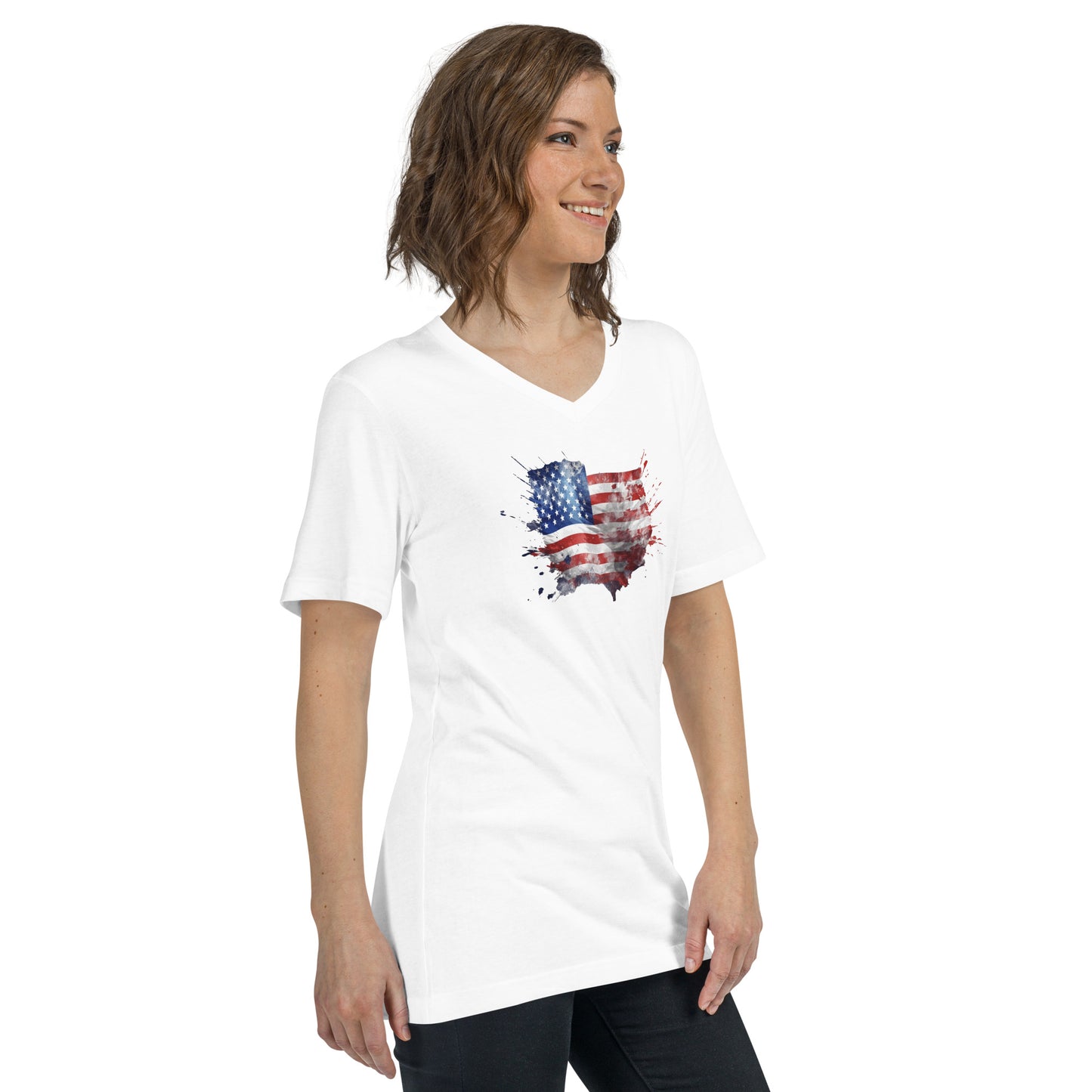 USA! Unisex Short Sleeve V-Neck T-Shirt