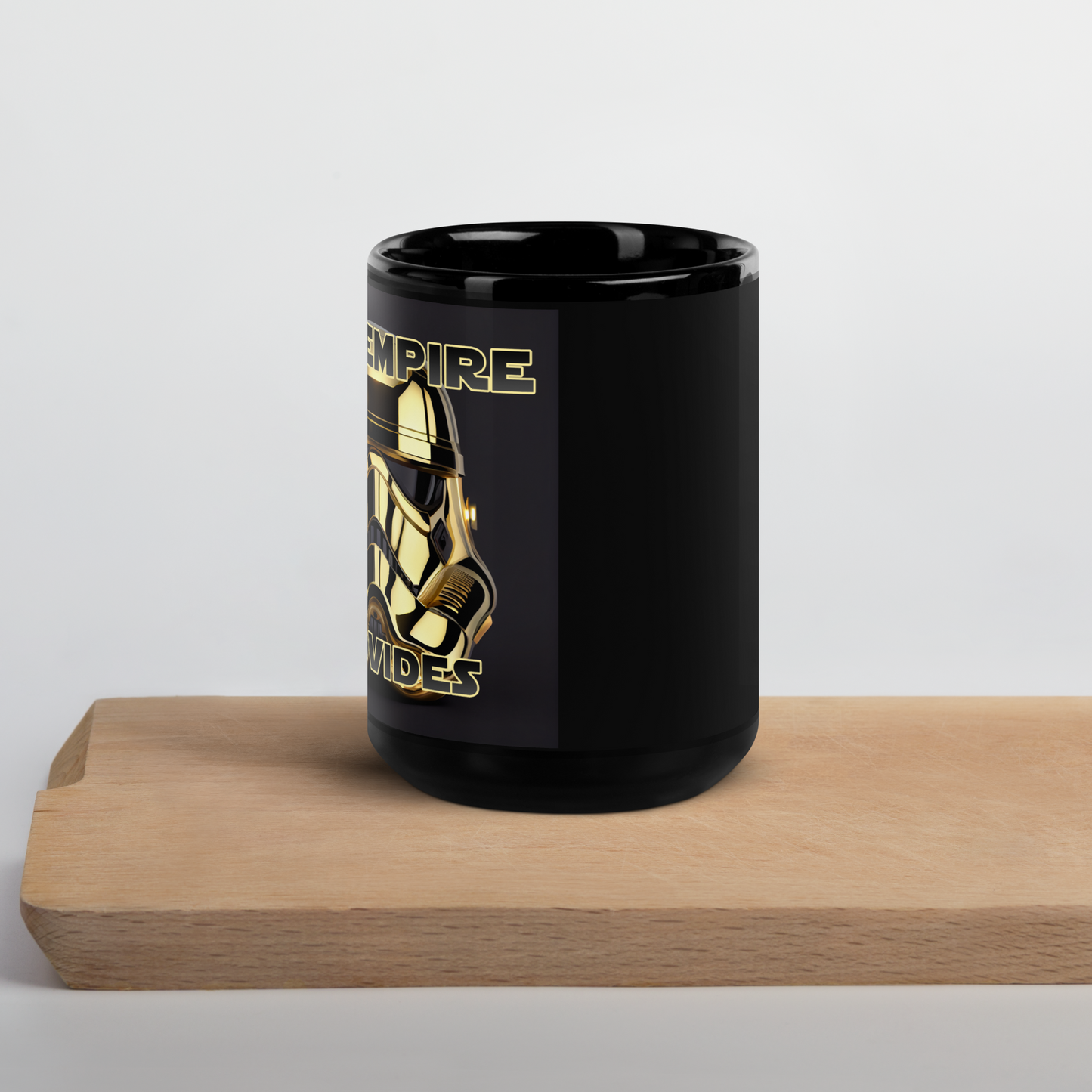 The Empire Provides Black Glossy Mug