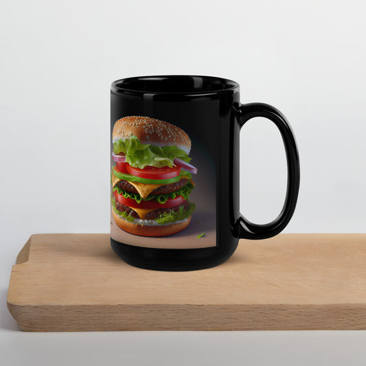 Hamburger Black Glossy Mug