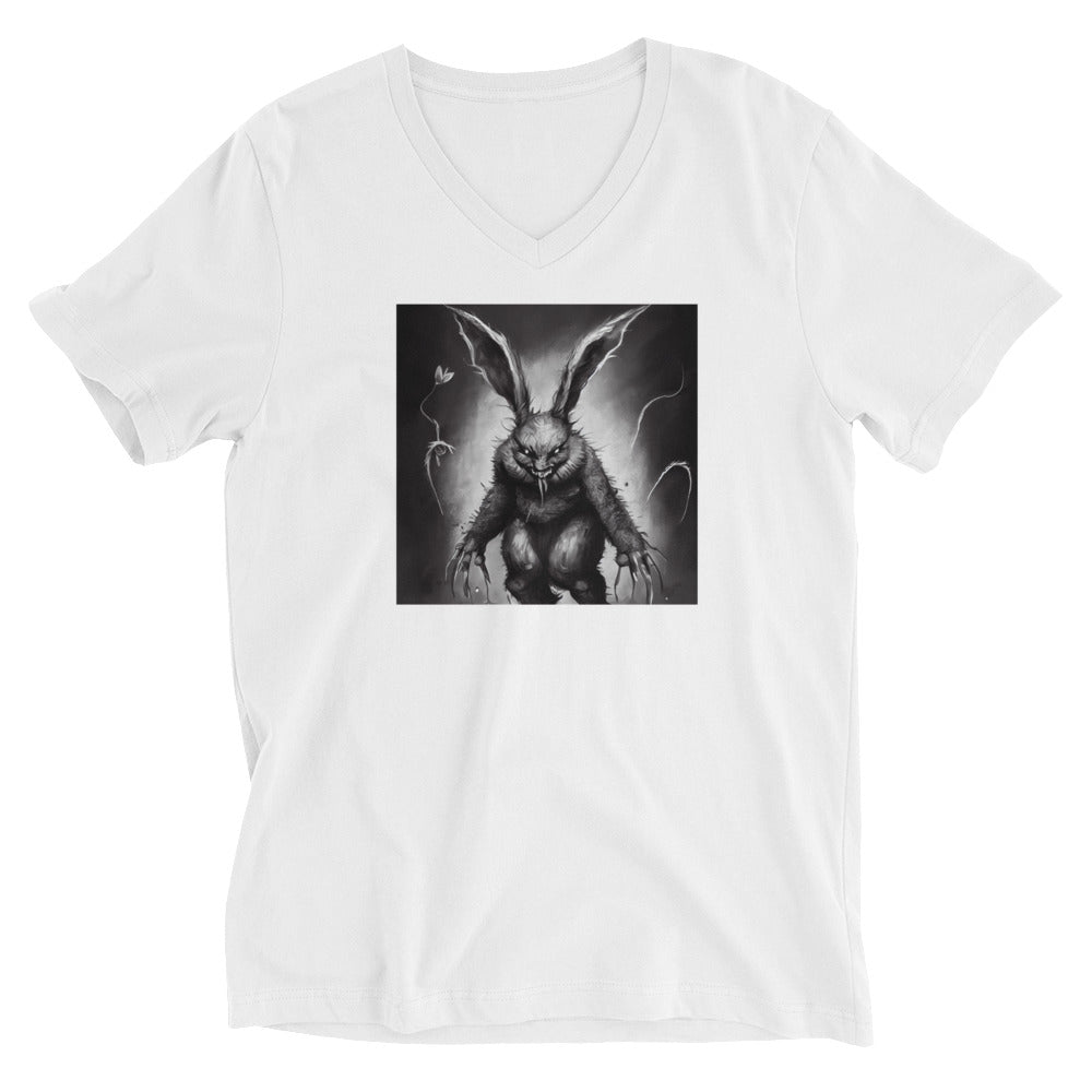 Bunny from Hell Unisex Short Sleeve V-Neck T-Shirt