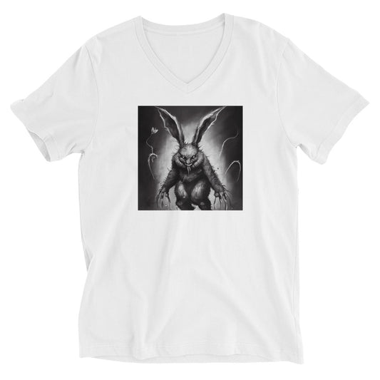 Bunny from Hell Unisex Short Sleeve V-Neck T-Shirt