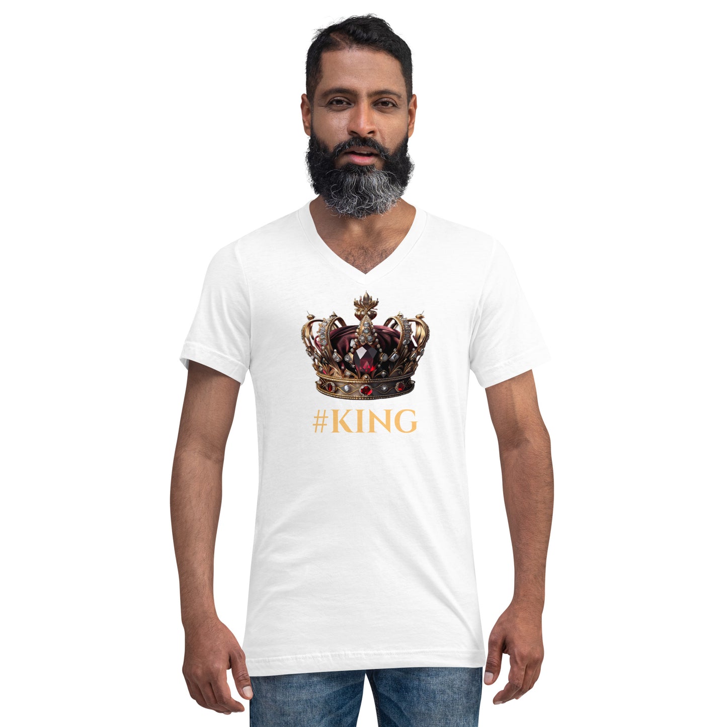 #KING Unisex Short Sleeve V-Neck T-Shirt