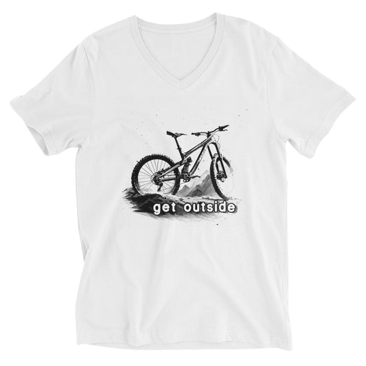 Get Outside Bike Unisex Short Sleeve V-Neck T-Shirt