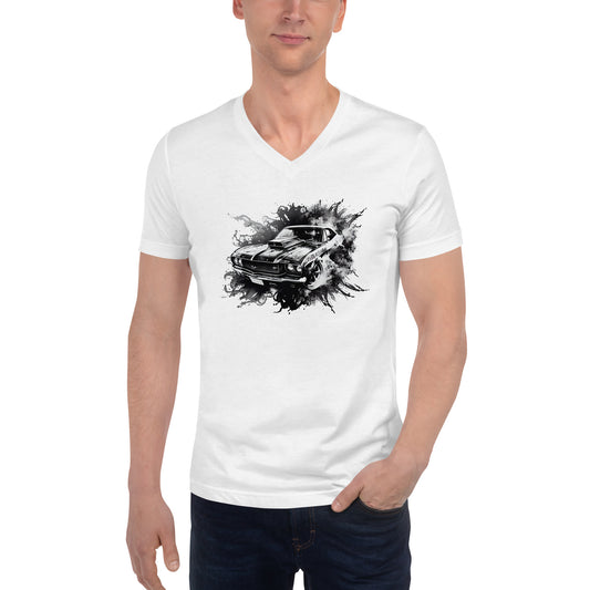 Muscle Car Unisex Short Sleeve V-Neck T-Shirt