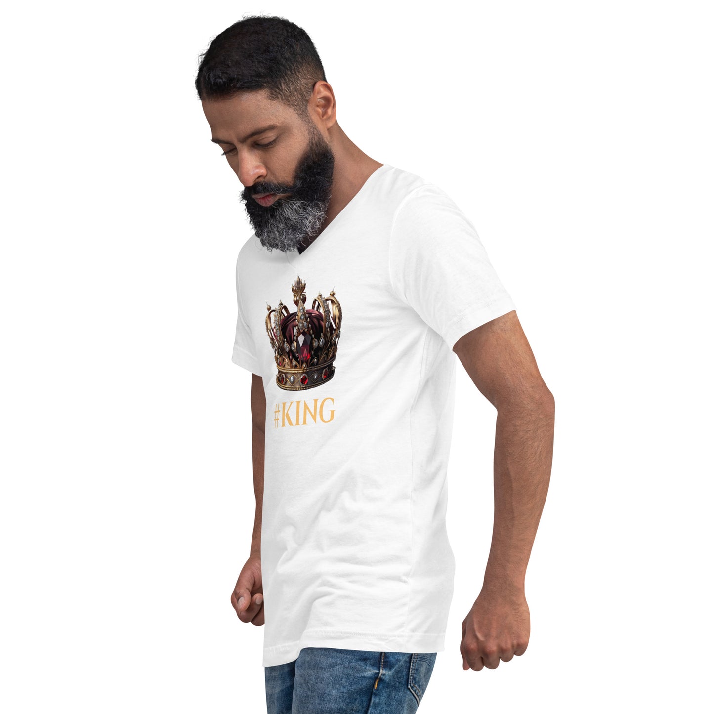 #KING Unisex Short Sleeve V-Neck T-Shirt