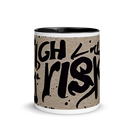 "High Risk" Graffiti Style Mug with Color Inside