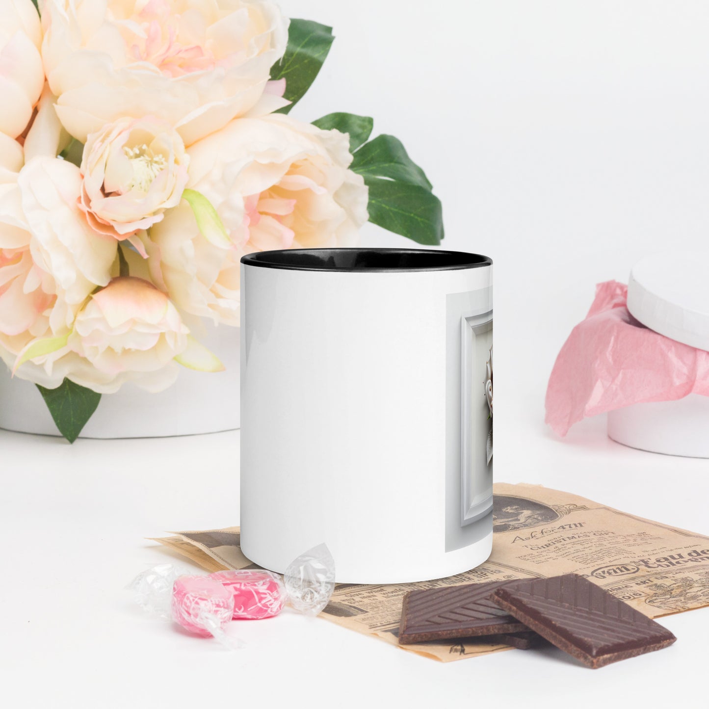 Unique Rose Mug with Color Inside