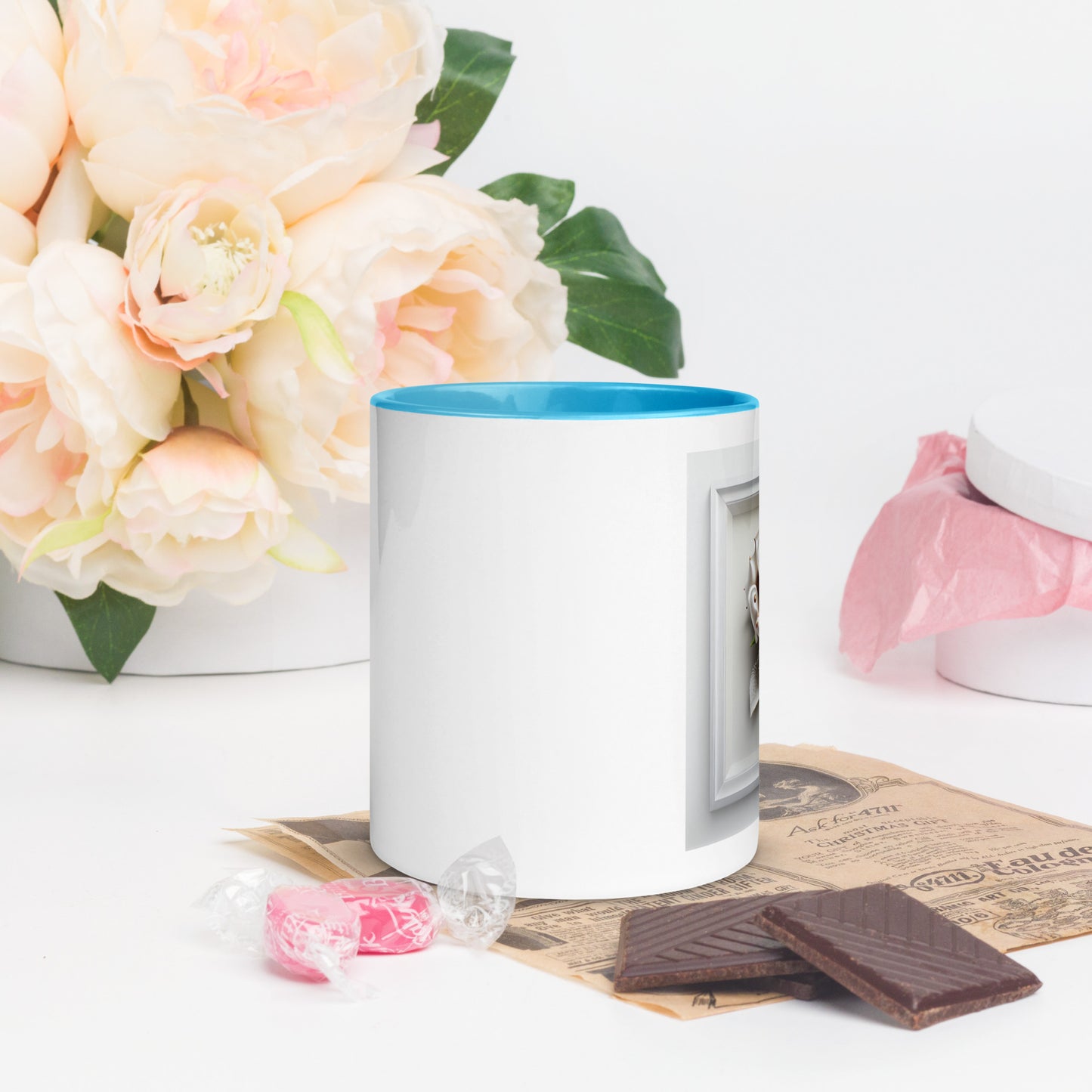 Unique Rose Mug with Color Inside
