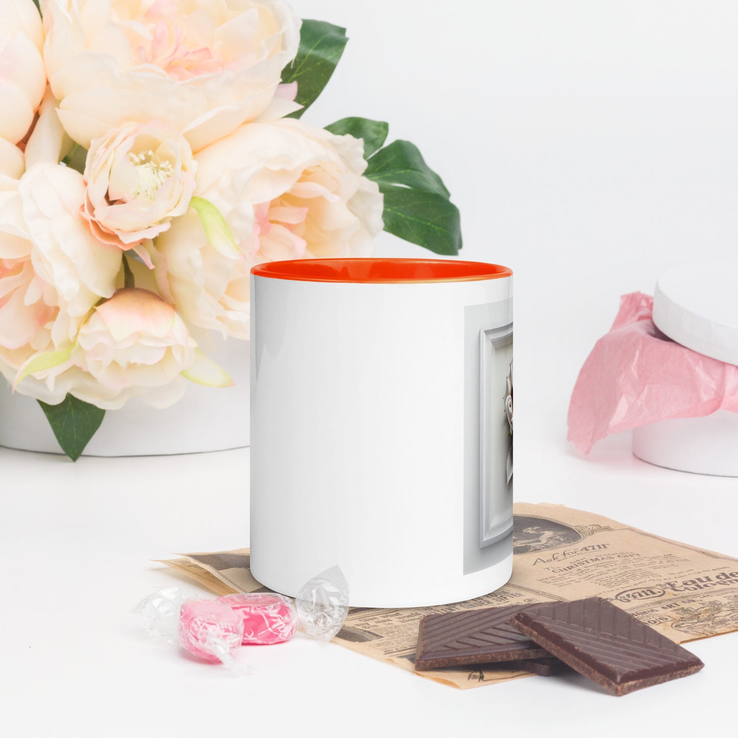 Unique Rose Mug with Color Inside