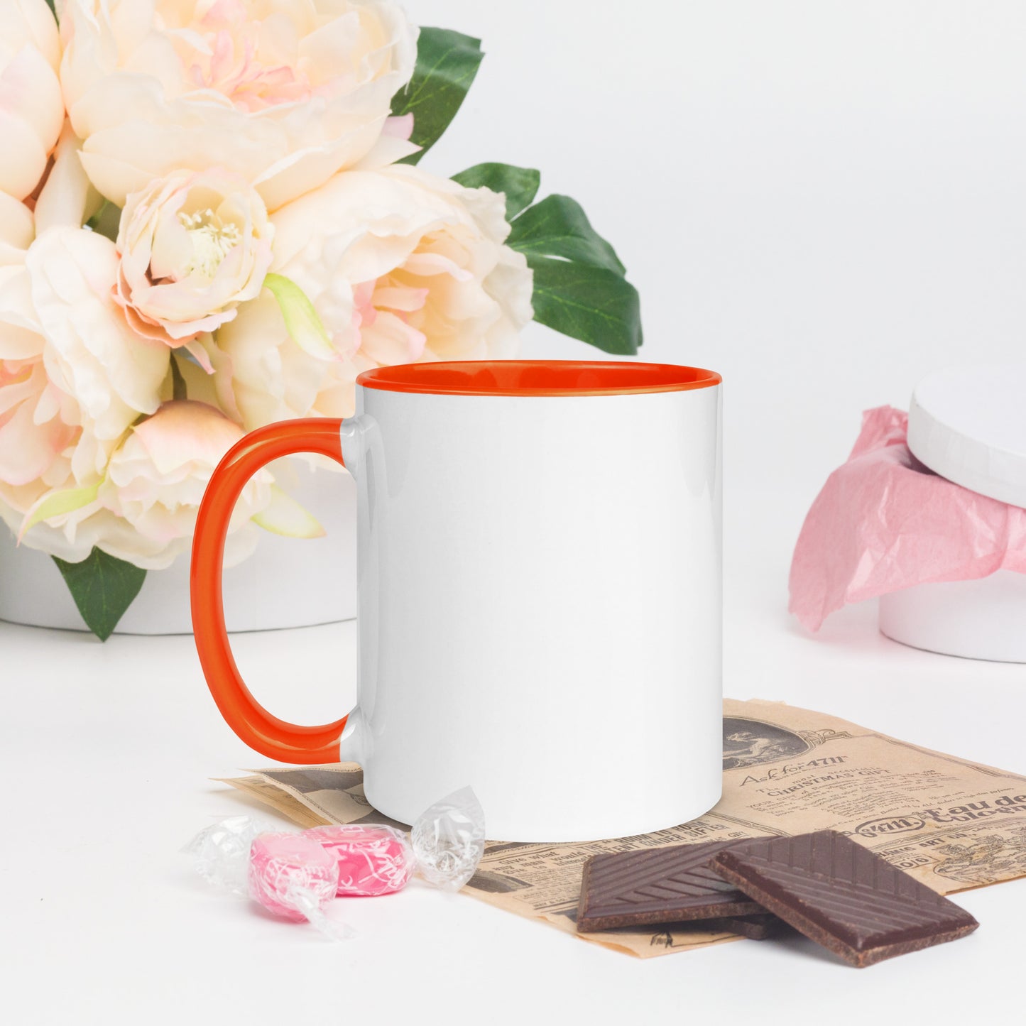Unique Rose Mug with Color Inside