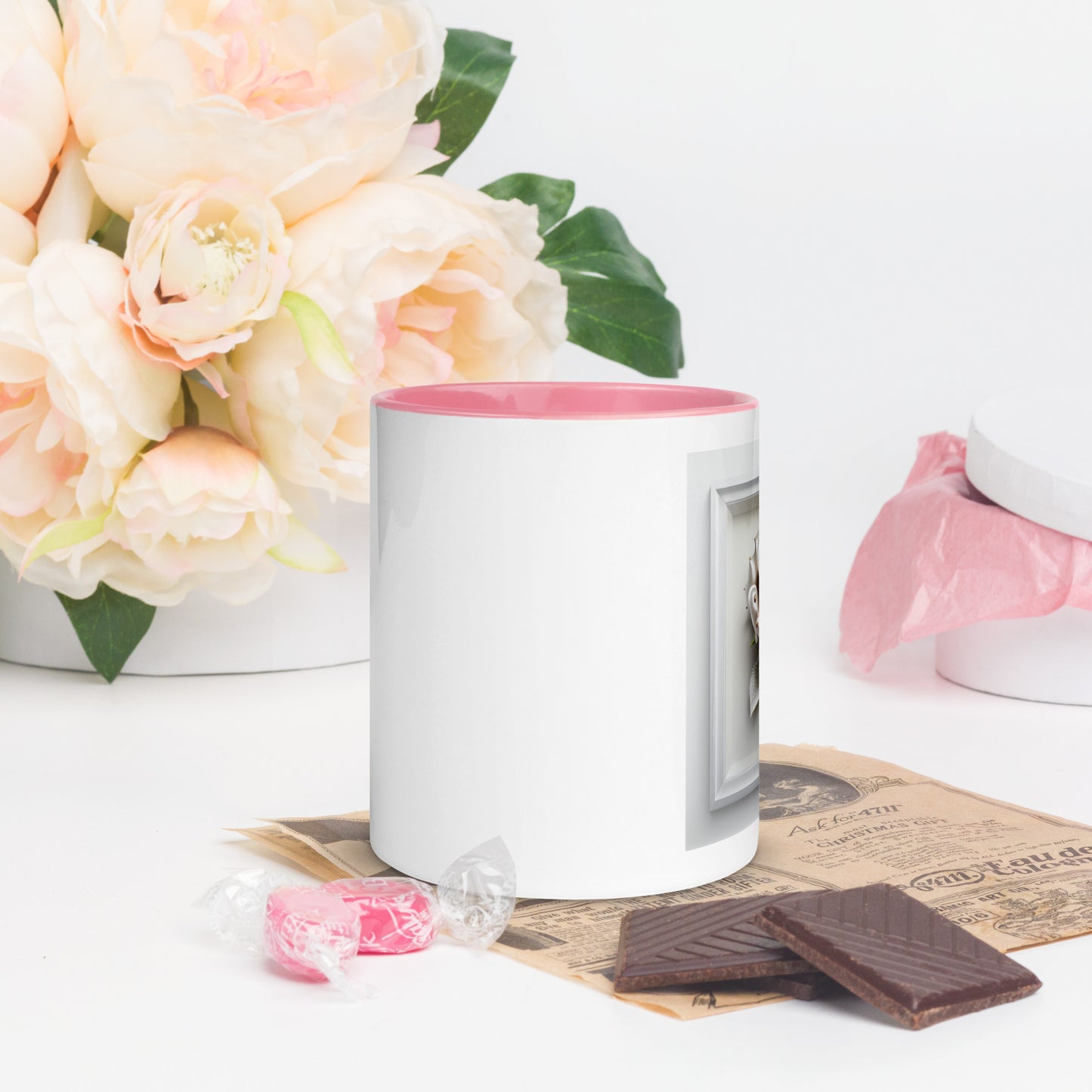 Unique Rose Mug with Color Inside
