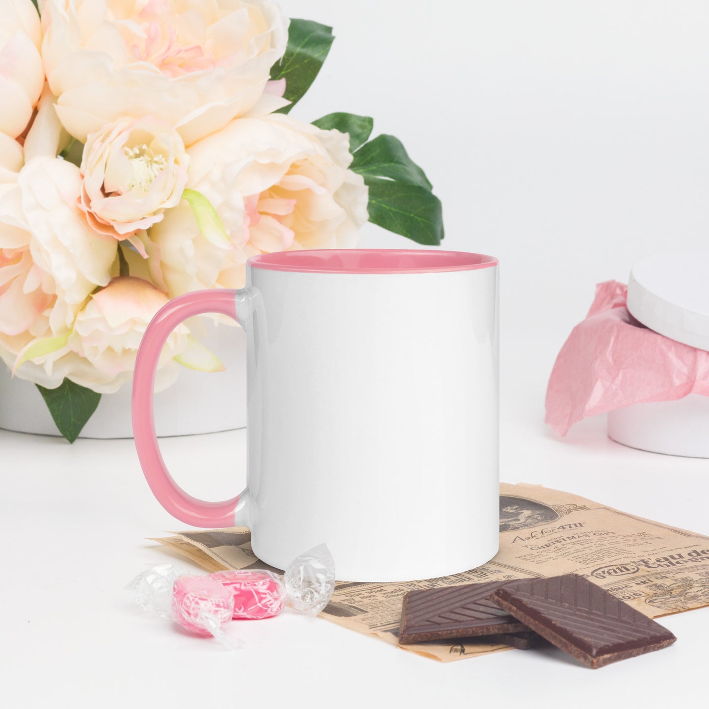 Unique Rose Mug with Color Inside