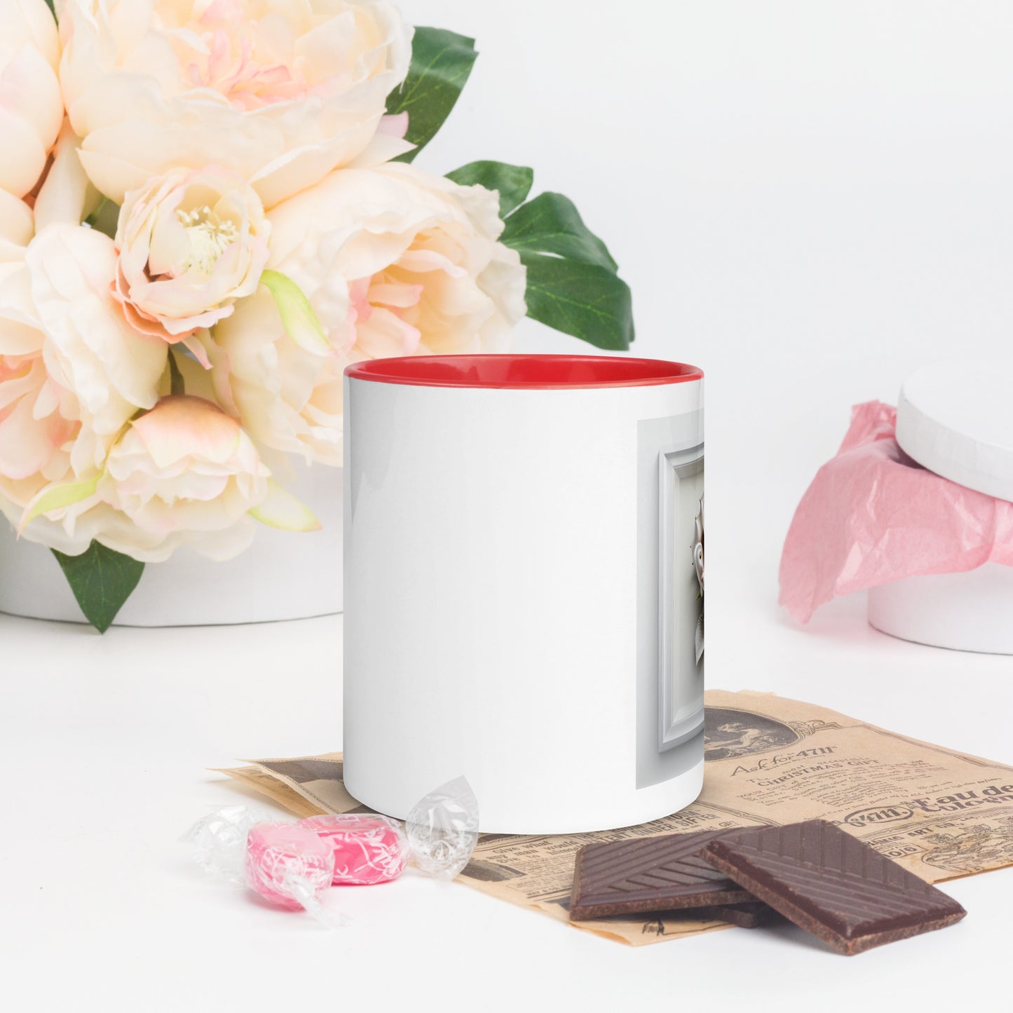 Unique Rose Mug with Color Inside