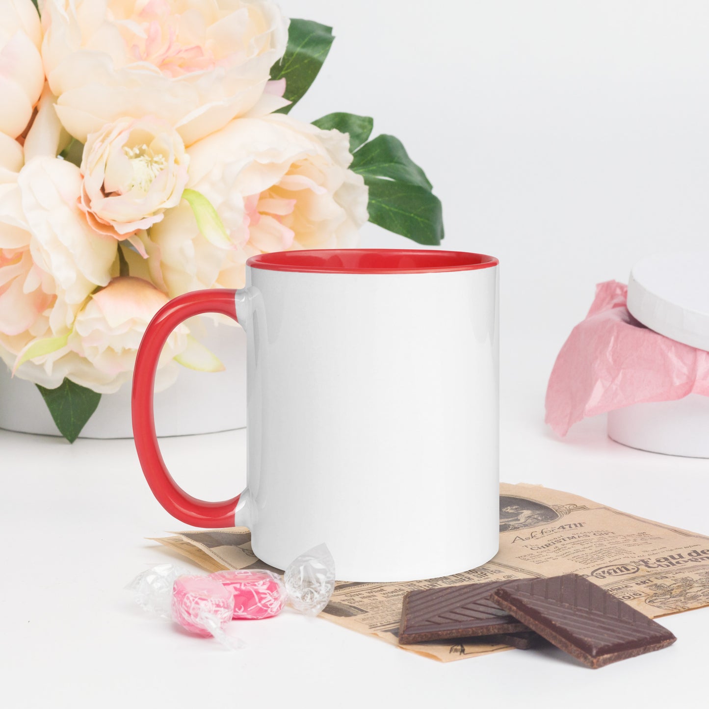 Unique Rose Mug with Color Inside
